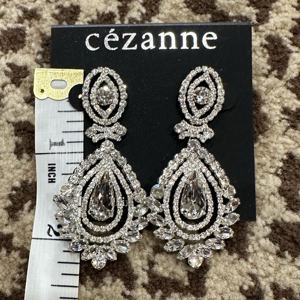Cezanne drop CZ earrings - Picture 3 of 4